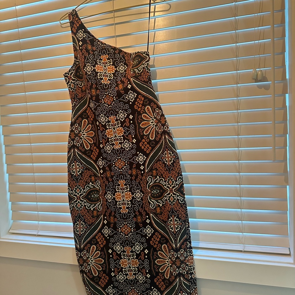 Anthropologie One-Shoulder Patterned Dress